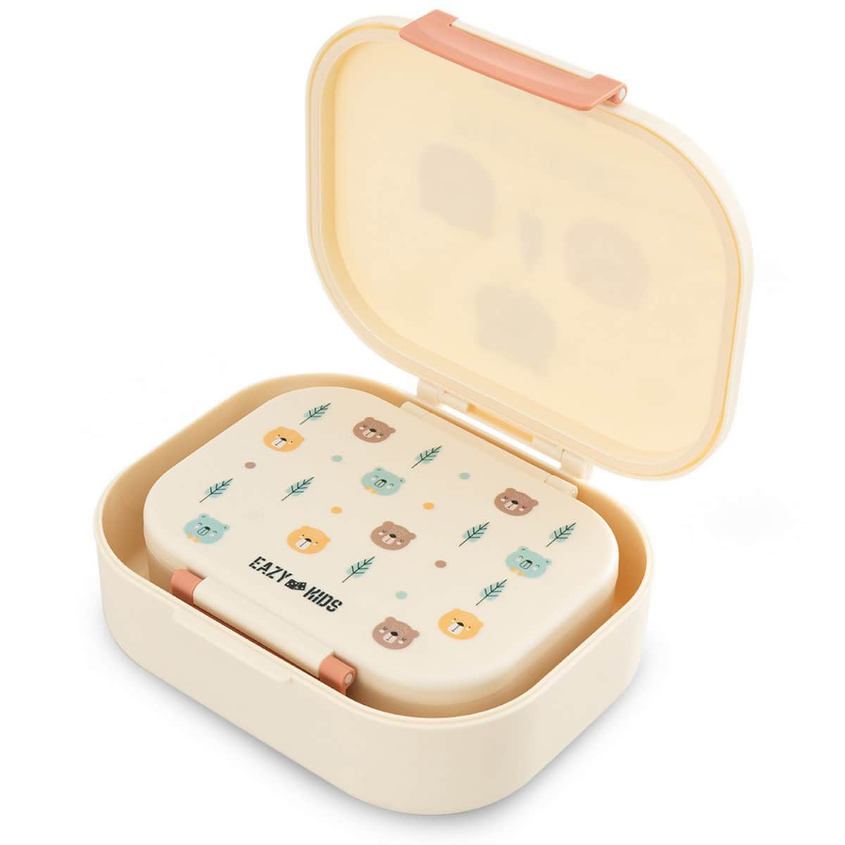 Eazy Kids 2-Piece 1200ml + 760ml Friend Ivory Bento Lunch Box Set