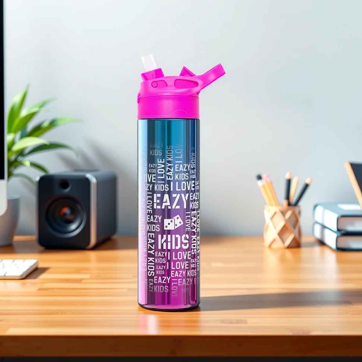 إيزي كيدز صندوق غداء بنتو ستانلس ستيل بثلاثة أقسام باللون البنفسجي مع زجاجة ماء ستانلس ستيل 530 مل