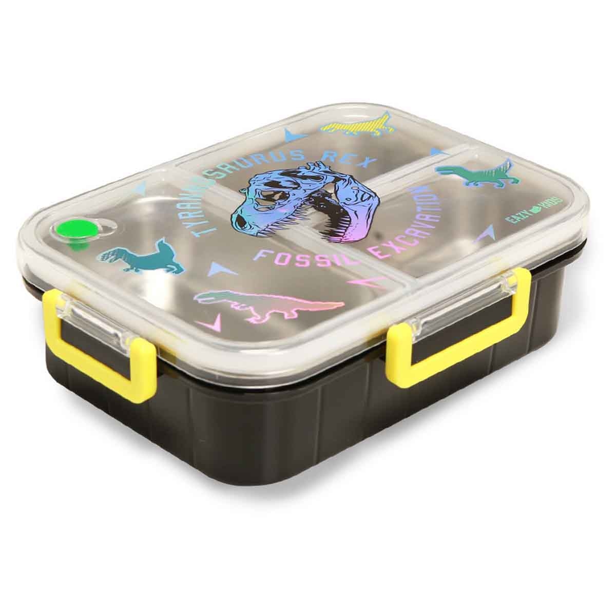 Eazy Kids 800ml T-Rex 3-Compartment Stainless Steel Bento Lunch Box