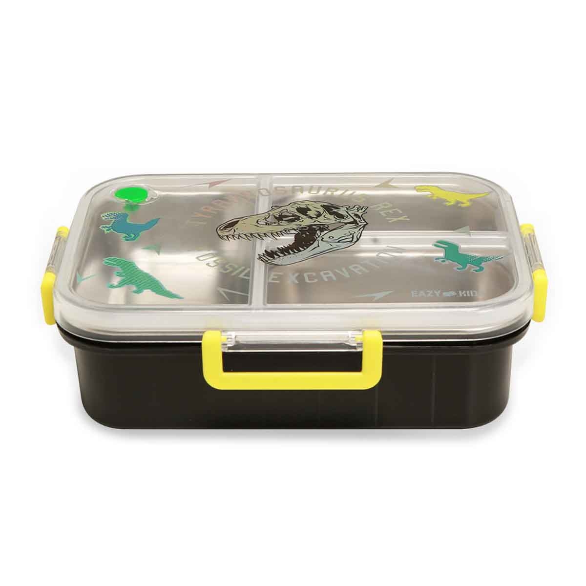 إيزي كيدز صندوق غداء بنتو من ستانلس ستيل بسعة 800 مل بثلاثة أقسام بتصميم تي ريكس