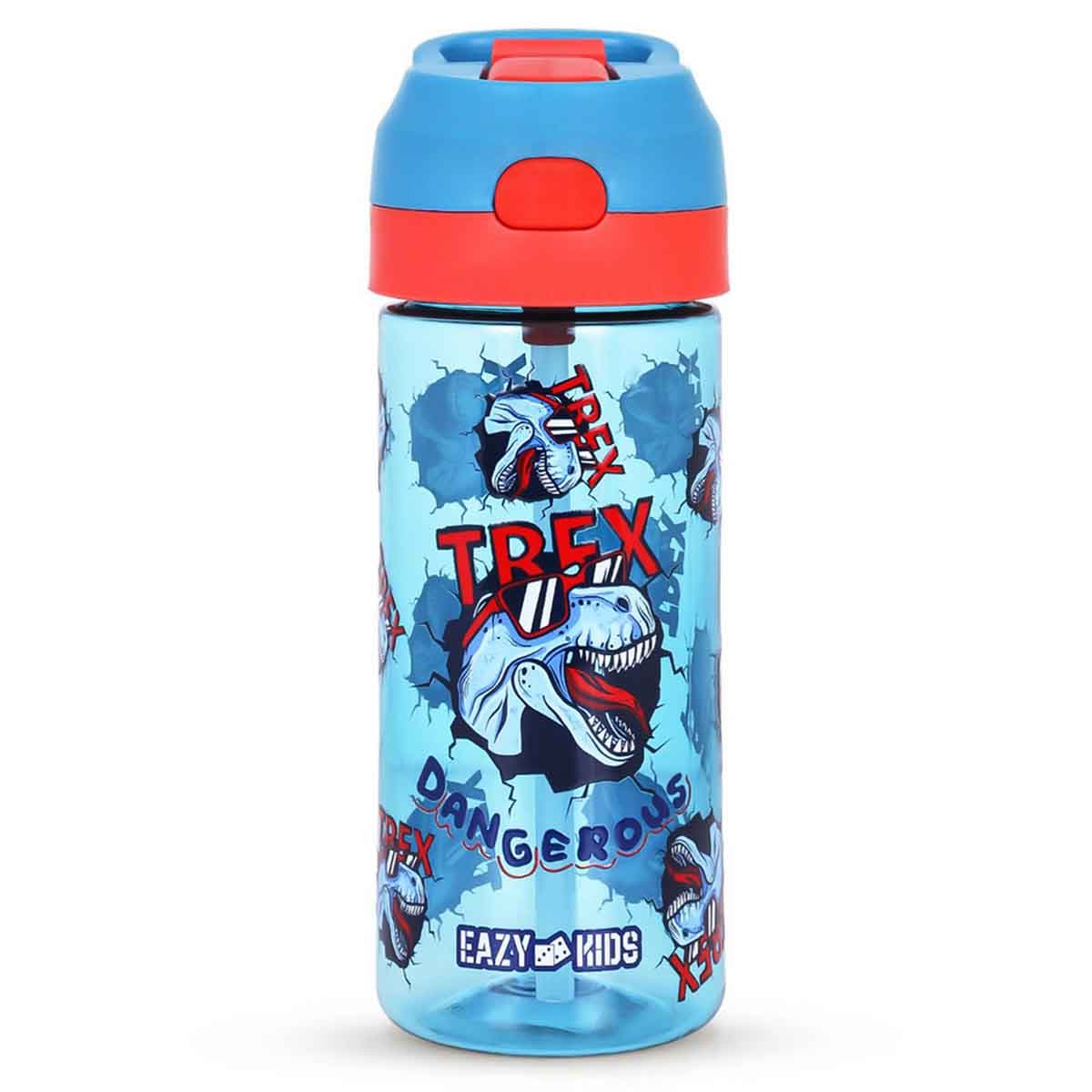 Eazy Kids 420ml Double Wall Insulated Steel Dinosaur Water Bottle with Spray Unisex, 3-4 Years