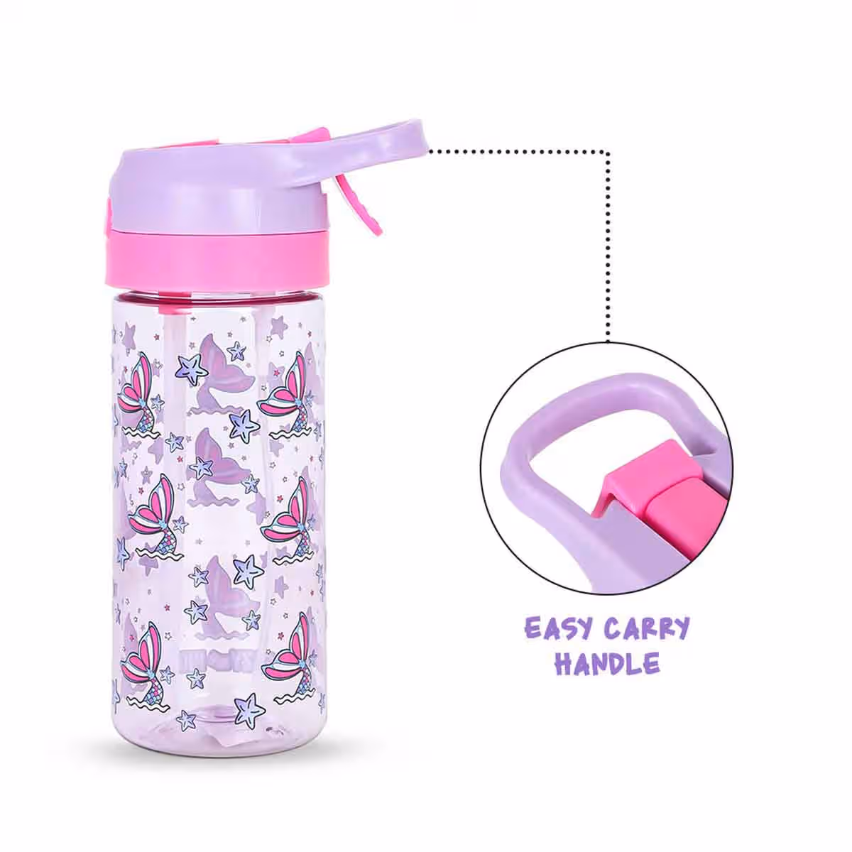 Eazy Kids 420ml Double Wall Insulated Steel Mermaid Water Bottle with Spray Unisex, 3-4 Years
