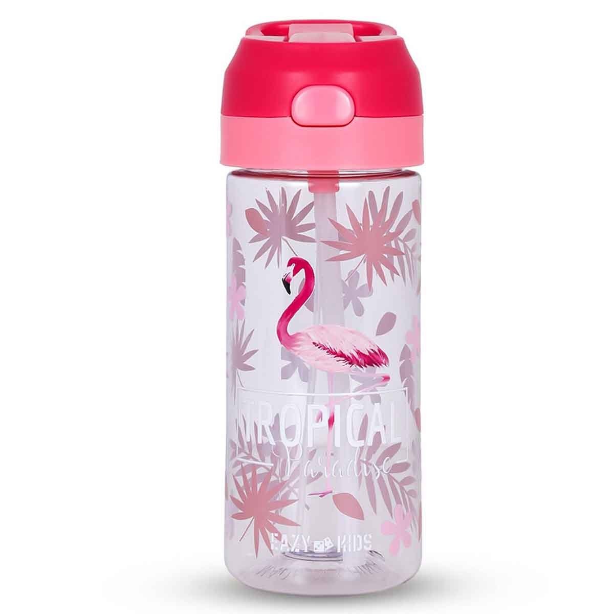 إيزي كيدز زجاجة ماء ستانلس ستيل معزولة مزدوجة الجدار 420 مل تروبيكال مع بخاخ للجنسين، 3-4 سنوات
