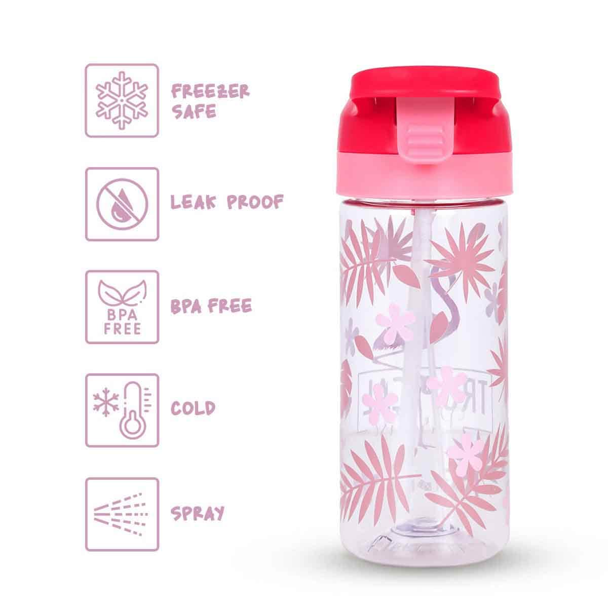 Eazy Kids 420ml Double Wall Insulated Steel Tropical Water Bottle with Spray Unisex, 3-4 Years