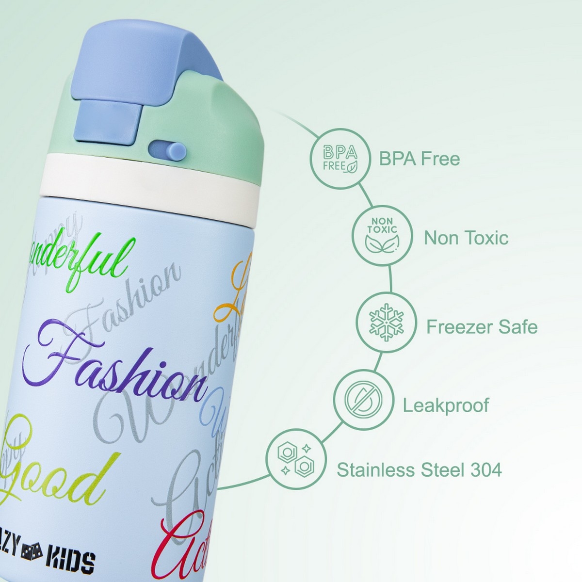 Eazy Kids 445ml Success Bling Stainless Steel Water Bottle