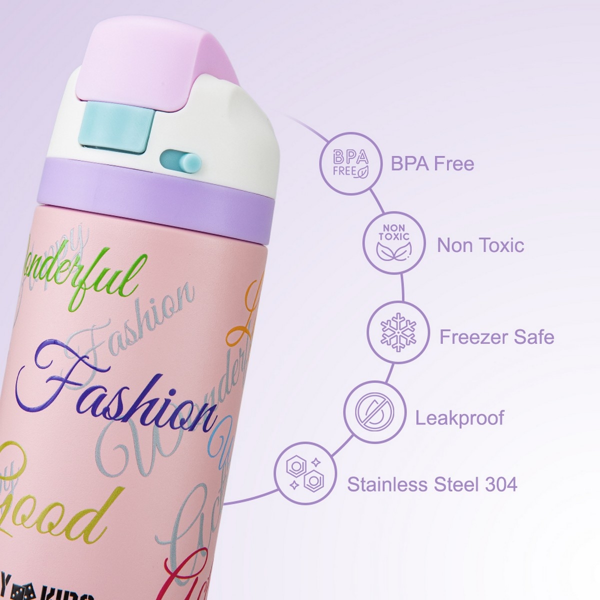 Eazy Kids 445ml Success Bling Stainless Steel Water Bottle