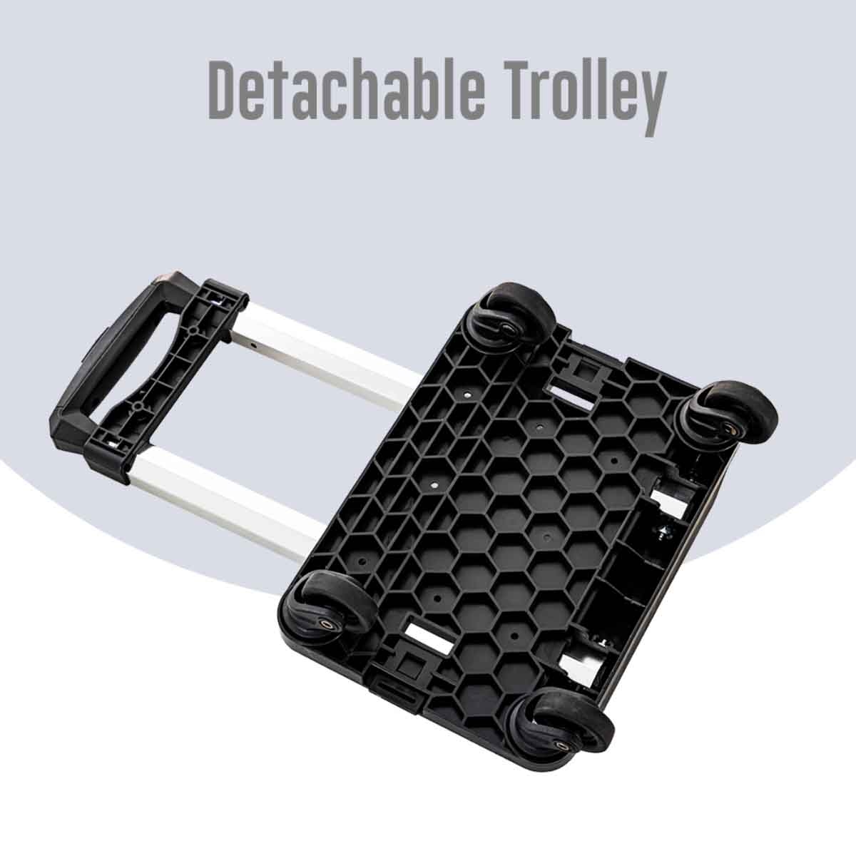 Eazy Kids Black 4-Wheel School Bag Trolley