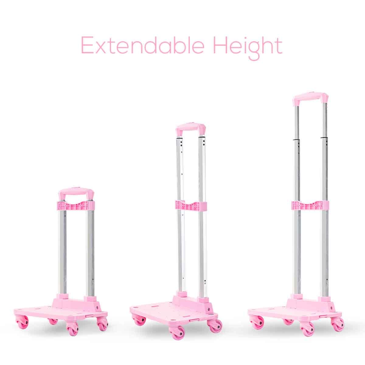 Eazy Kids Pink 4-Wheel School Bag Trolley