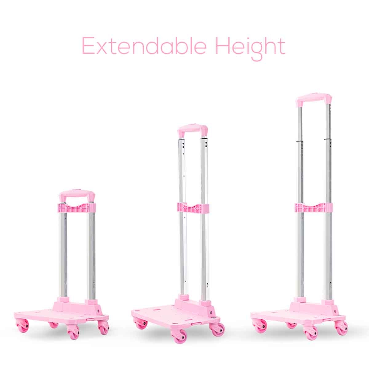 Eazy Kids Pink 4-Wheel School Bag Trolley