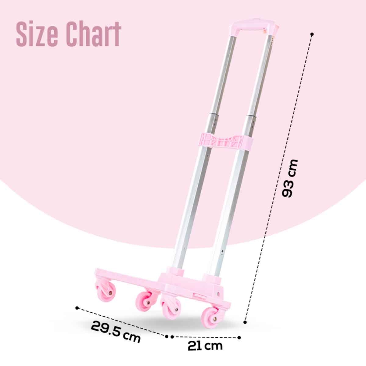 Eazy Kids Pink 4-Wheel School Bag Trolley