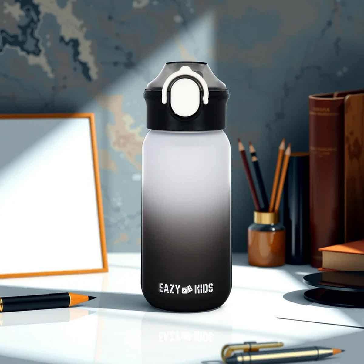Eazy Kids 500ml Black Water Bottle with Handle Unisex, 3-4 Years