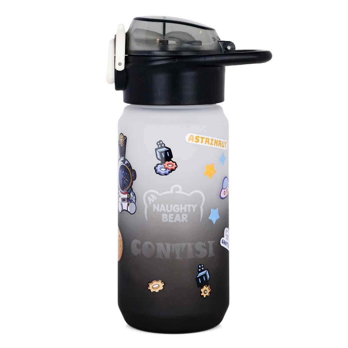 Eazy Kids 500ml Black Water Bottle with Handle Unisex, 3-4 Years
