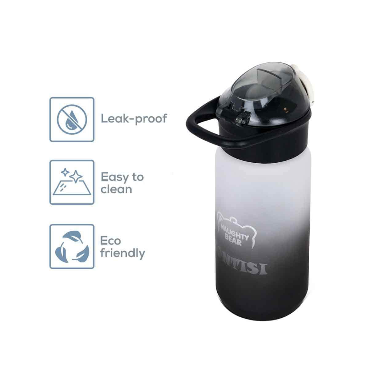 Eazy Kids 500ml Black Water Bottle with Handle Unisex, 3-4 Years