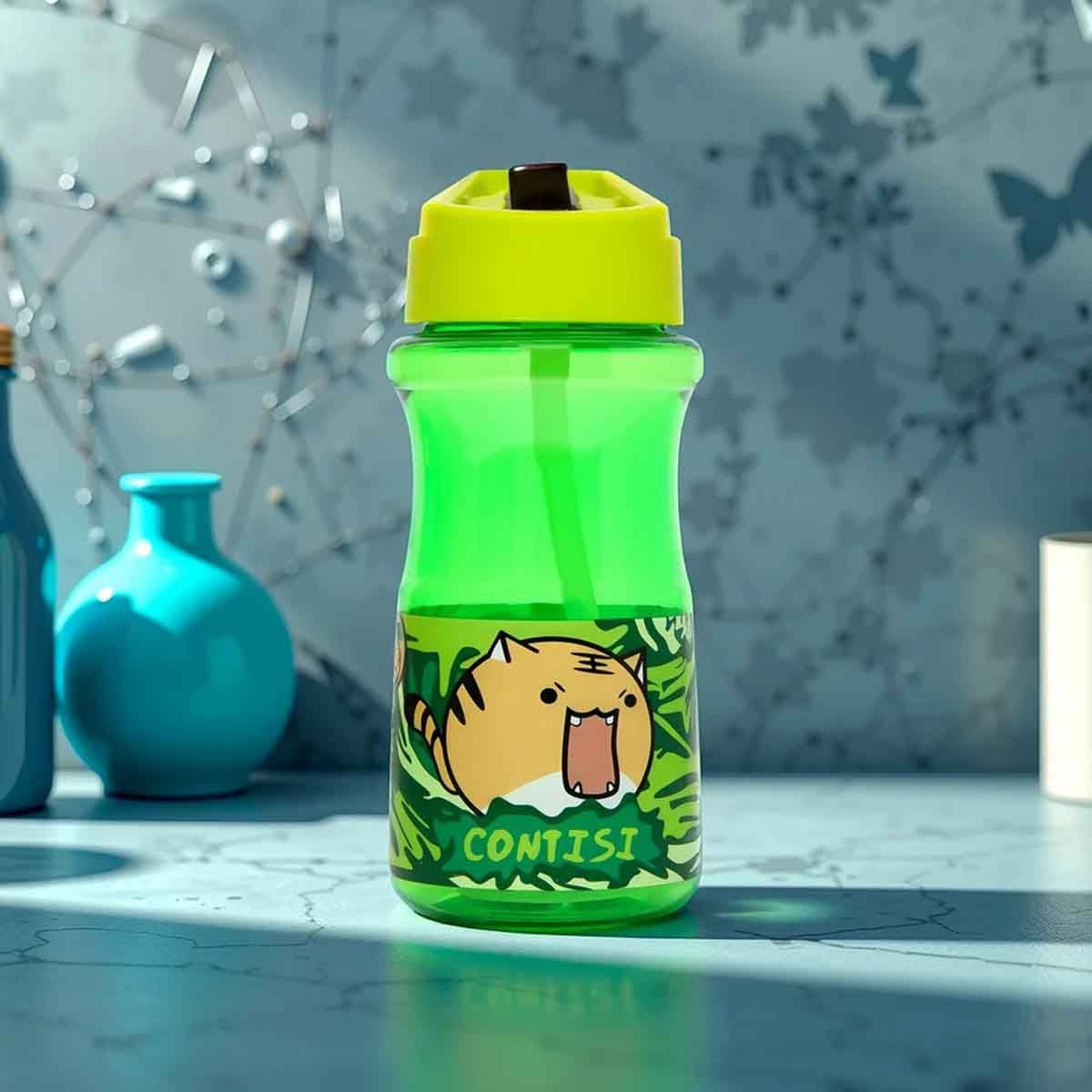 إيزي كيدز زجاجة ماء 500 مل أخضر مع شفاط للجنسين، 3-4 سنوات