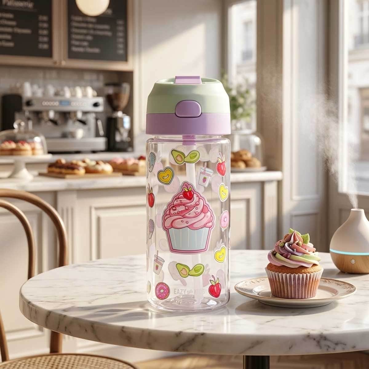 Eazy Kids 500ml Muffin Tritan Water Bottle with Spray