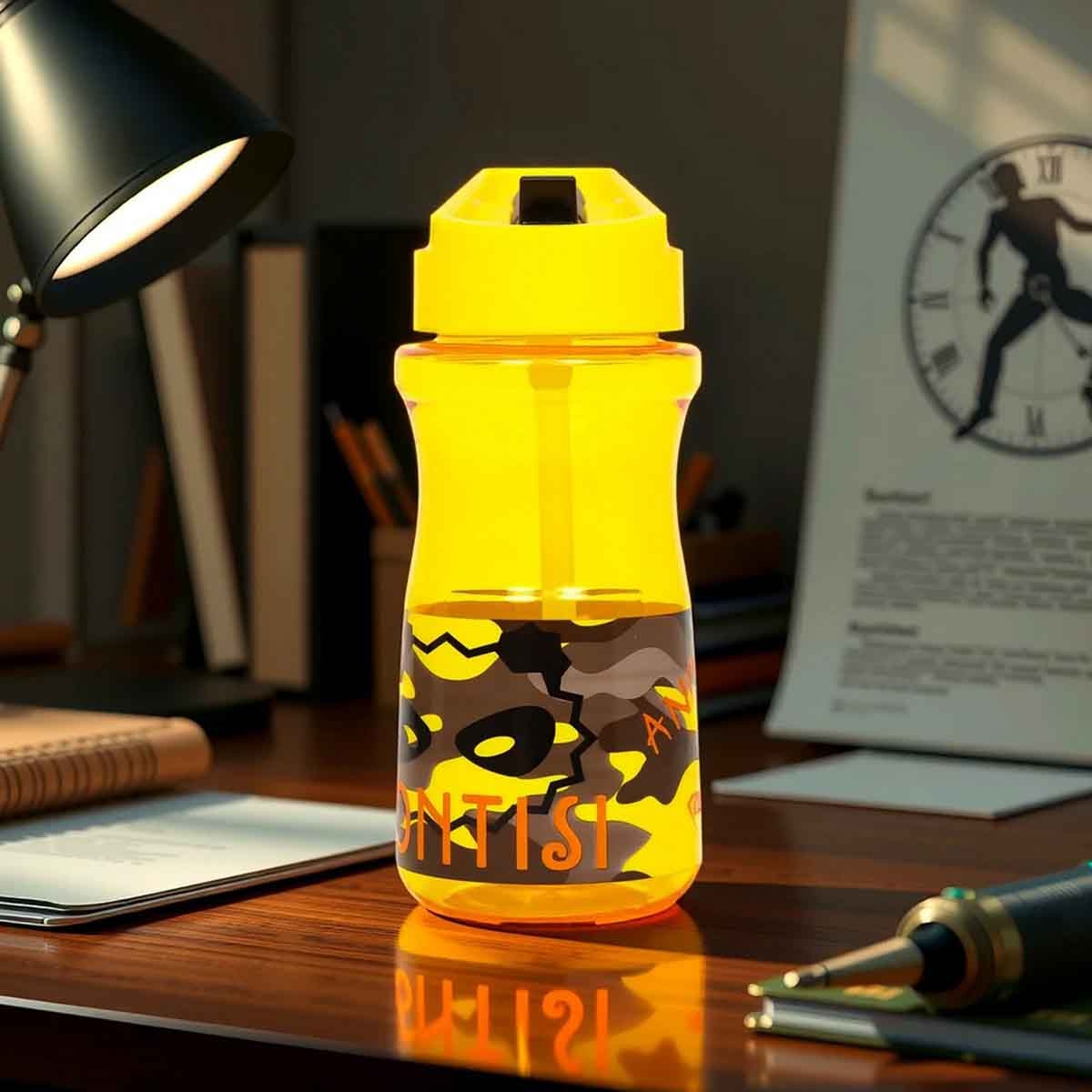 إيزي كيدز زجاجة ماء 500 مل أصفر مع شفاط للجنسين، 3-4 سنوات