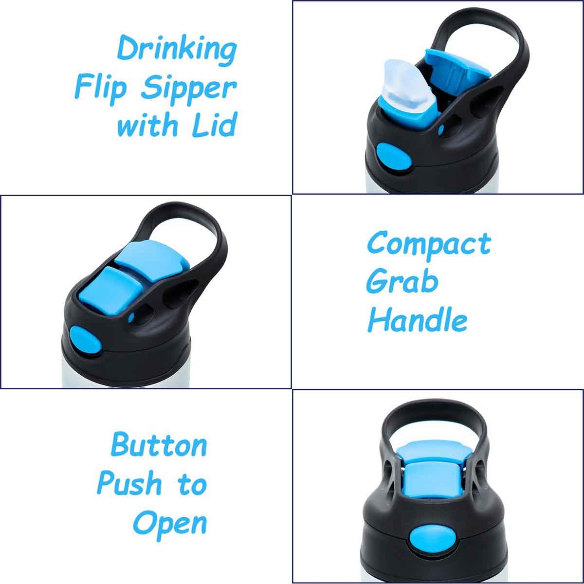 Eazy Kids 530ml Double Wall Stainless Steel Blue Water Bottle Unisex, 3-4 Years