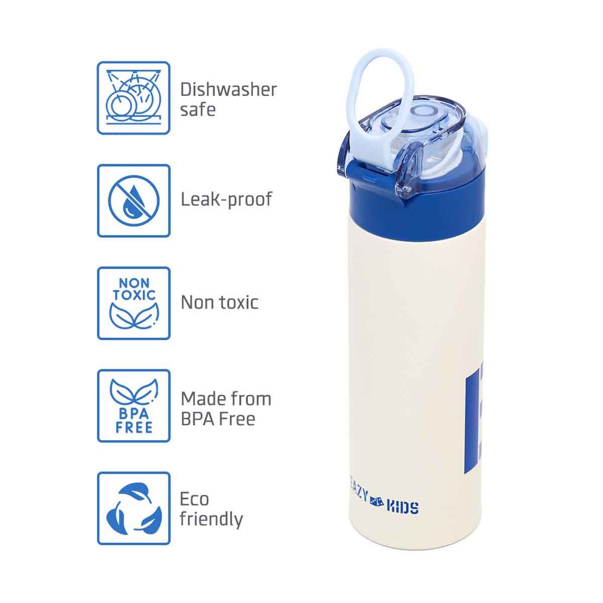 Eazy Kids 550ml Insulated Travel Blue Water Bottle Unisex, 3-4 Years