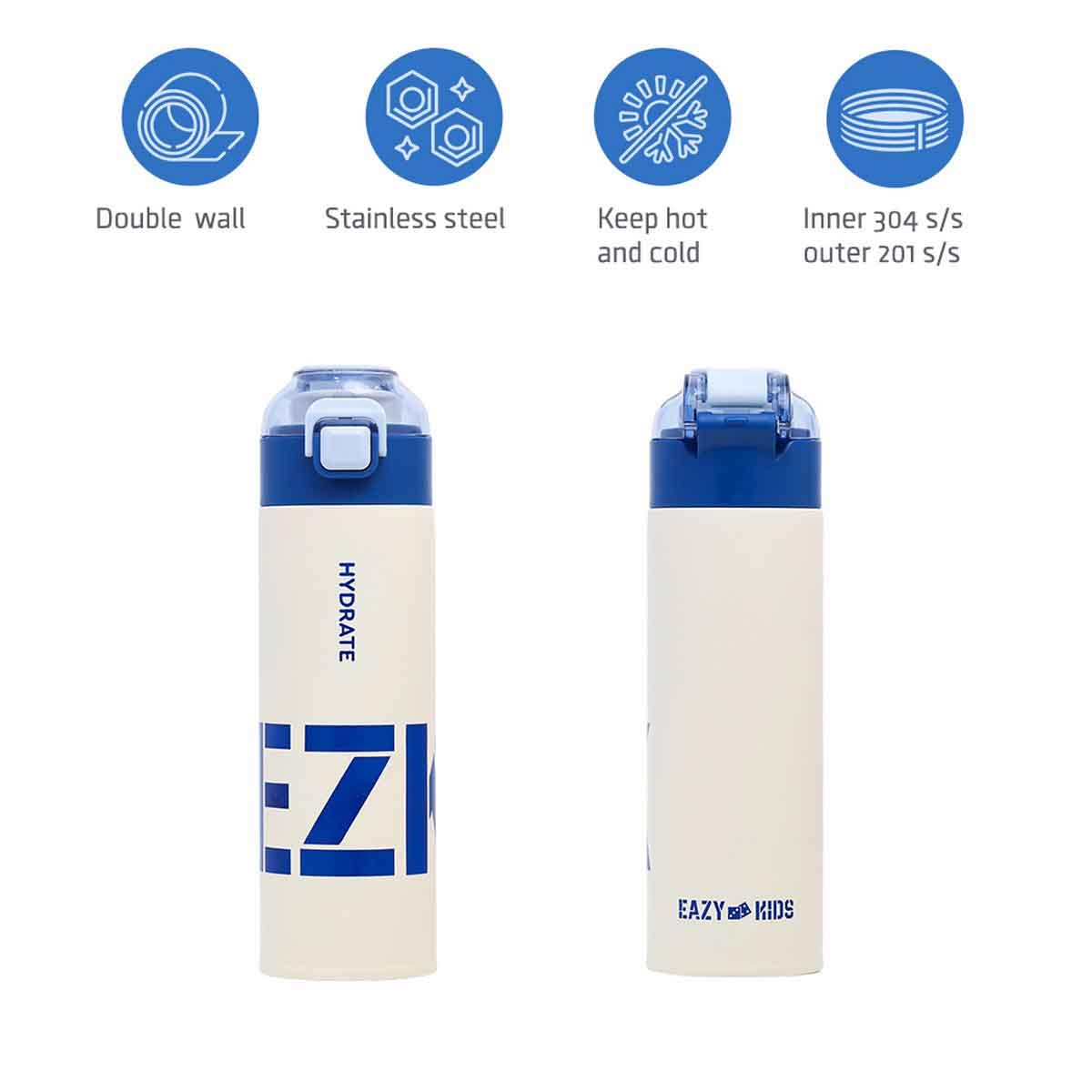 Eazy Kids 550ml Insulated Travel Blue Water Bottle Unisex, 3-4 Years