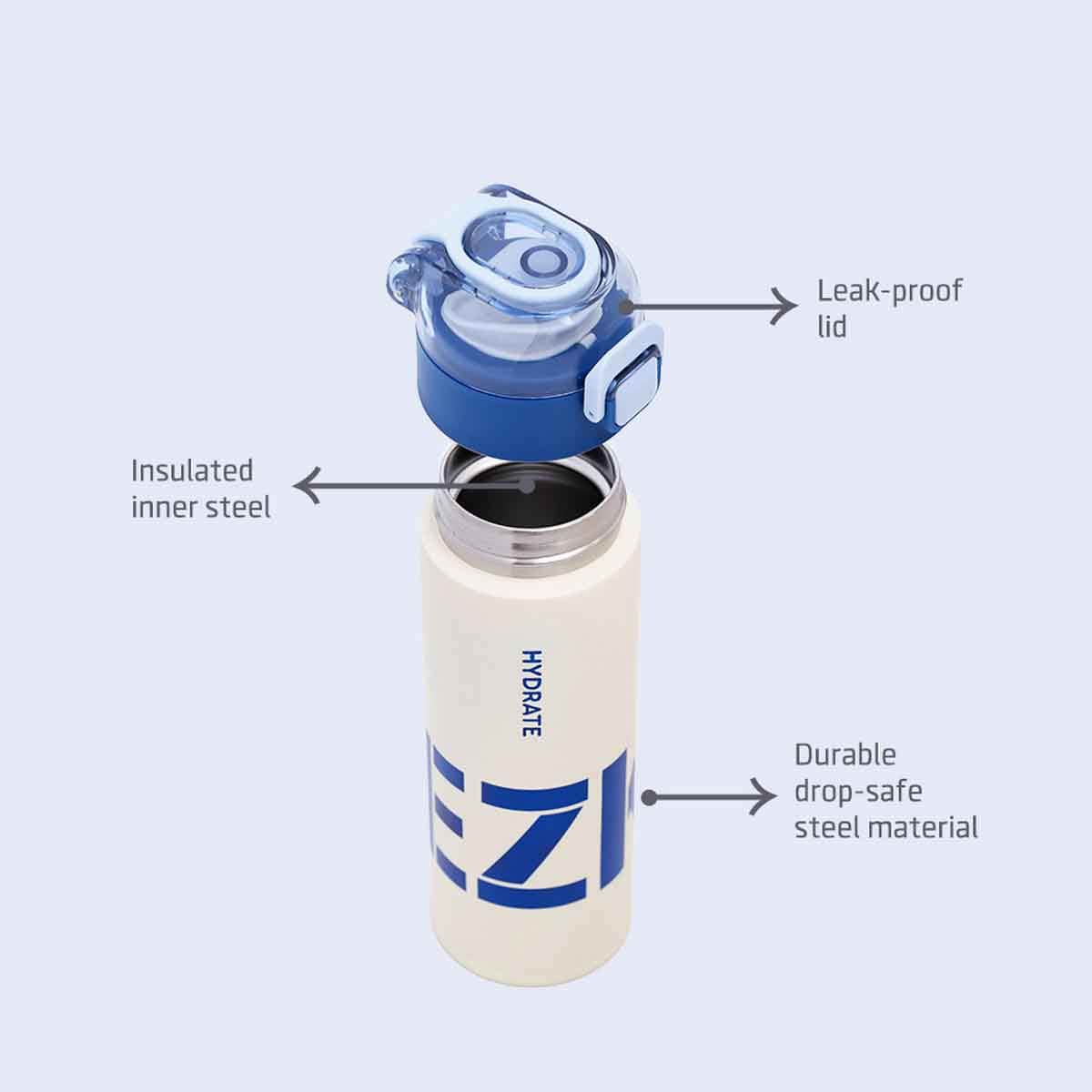 Eazy Kids 550ml Insulated Travel Blue Water Bottle Unisex, 3-4 Years