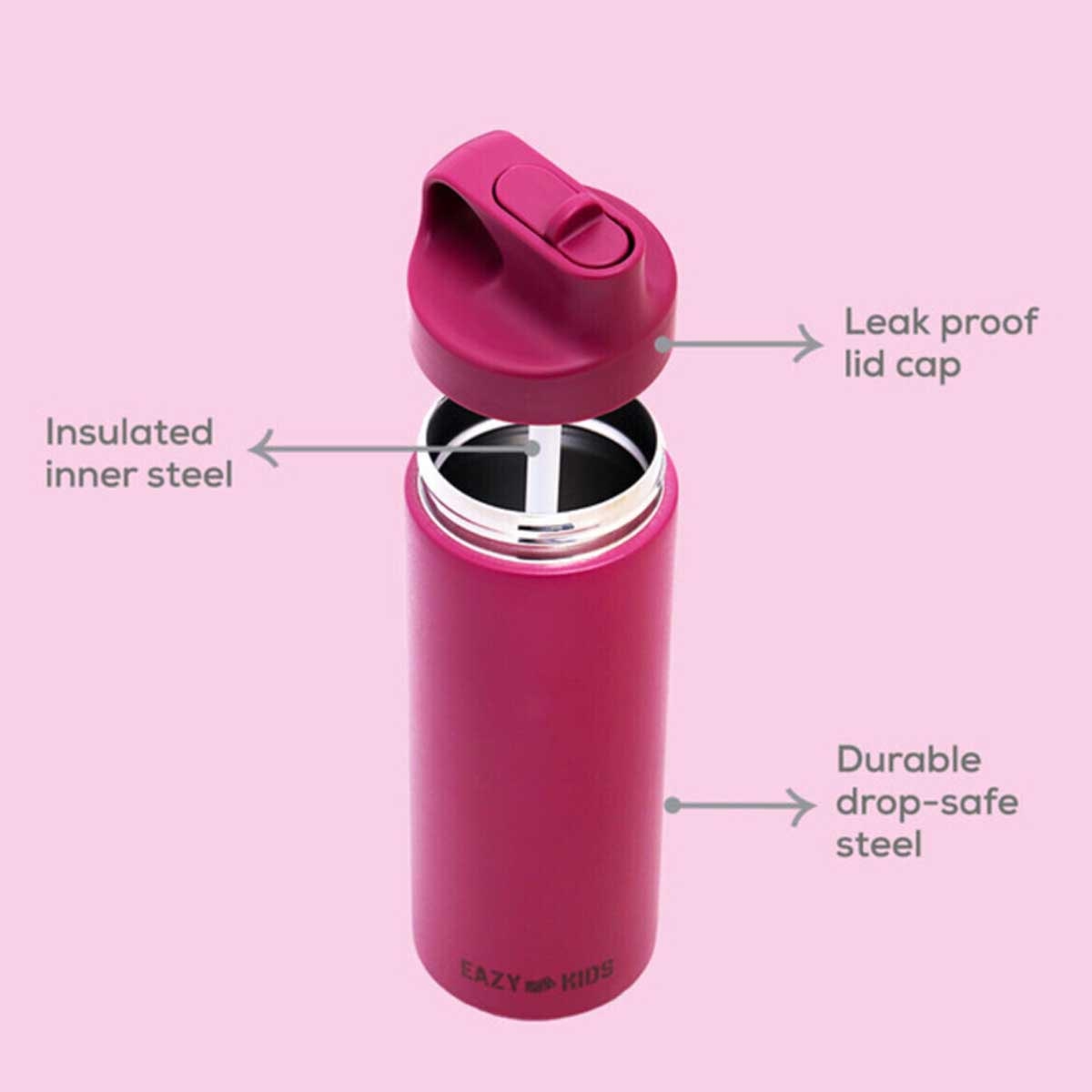 إيزي كيدز قارورة ماء رياضية معزولة مزدوجة الجدار سعة 550 مل
