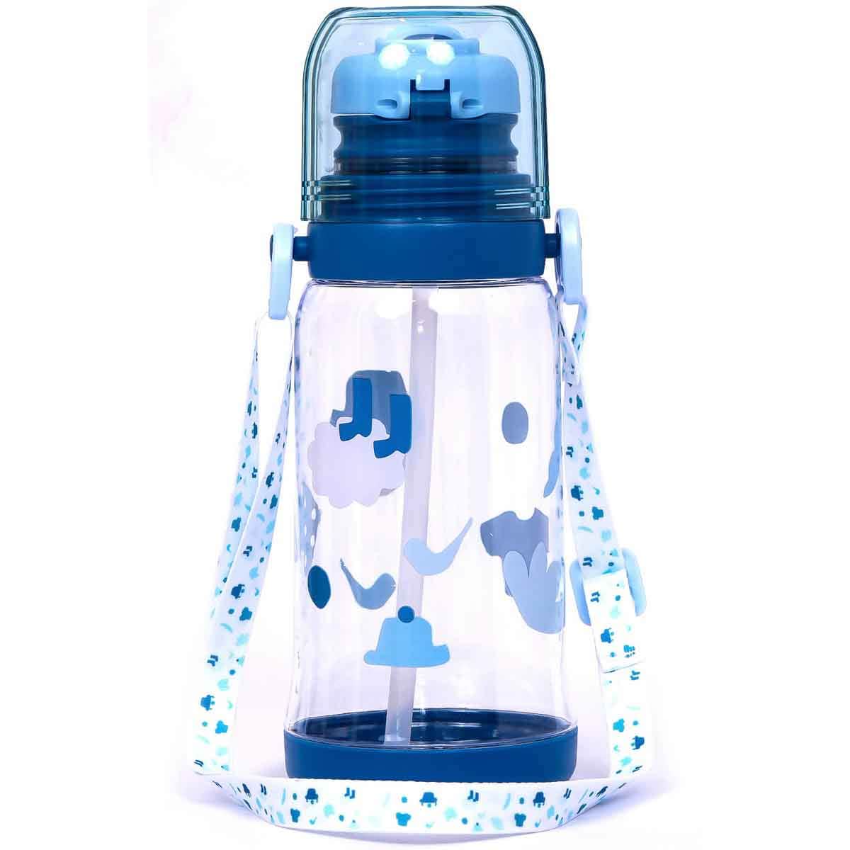 Eazy Kids 600ml Blue Water Bottle with Straw Unisex, 3-4 Years