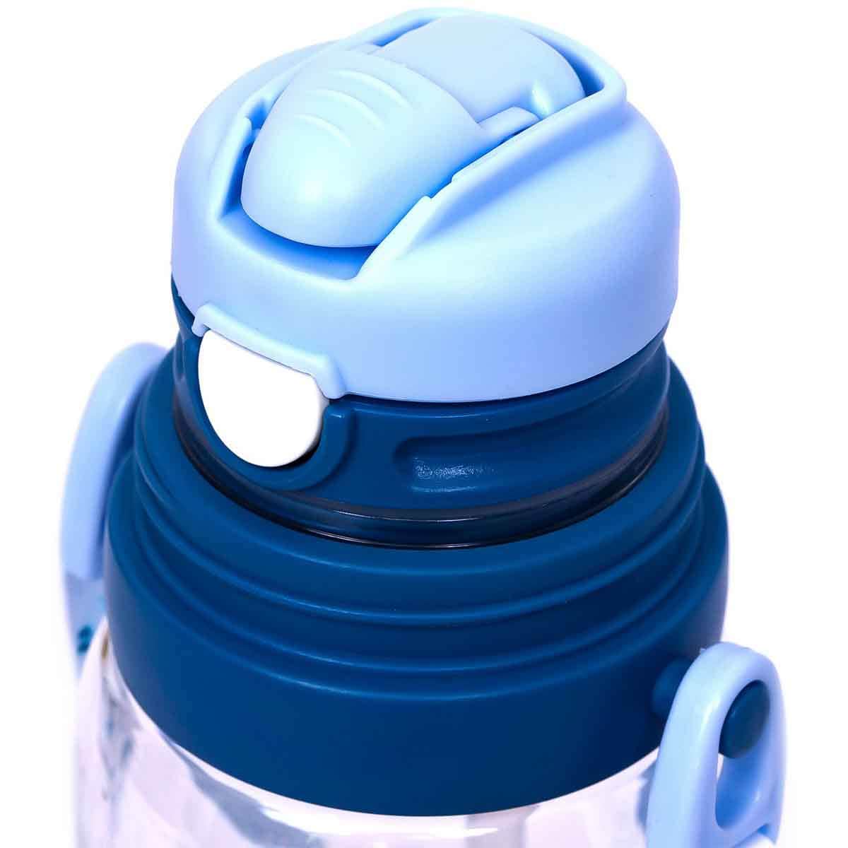 Eazy Kids 600ml Blue Water Bottle with Straw Unisex, 3-4 Years