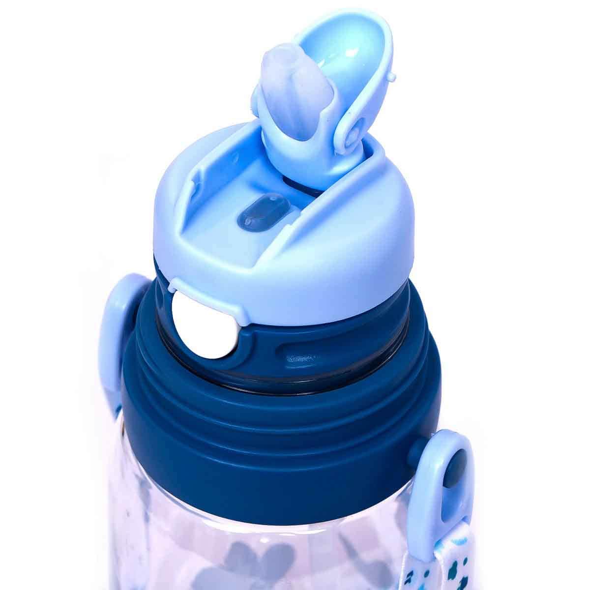 Eazy Kids 600ml Blue Water Bottle with Straw Unisex, 3-4 Years