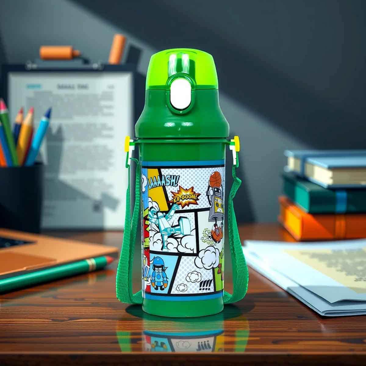 Eazy Kids 600ml Green Water Bottle Unisex, 3-4 Years