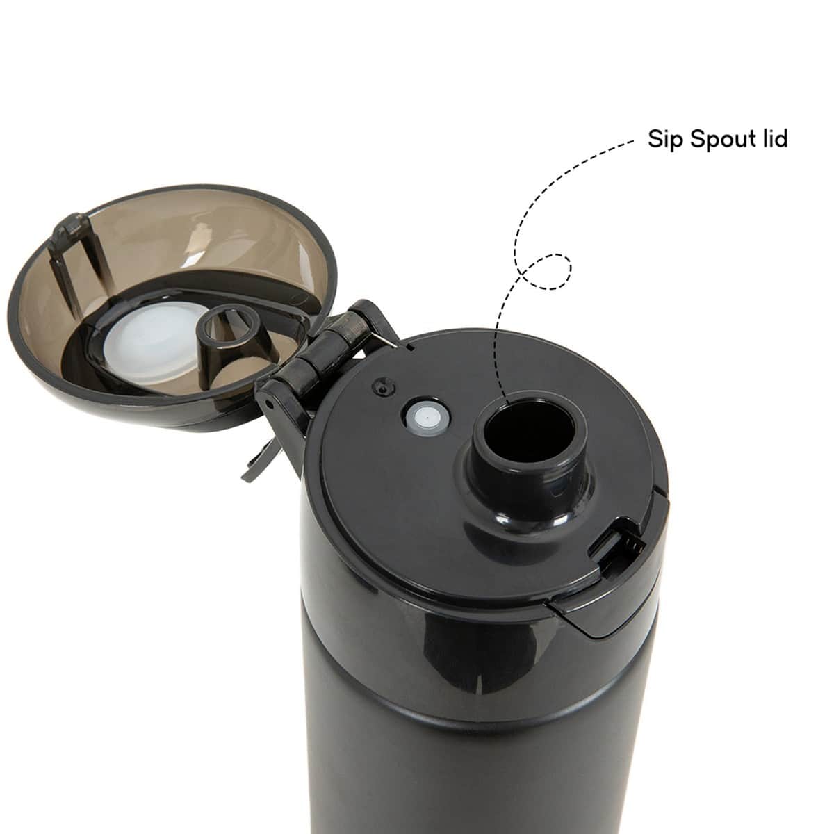 Eazy Kids 640ml Black Insulated Stainless Steel Water Bottle with Spray