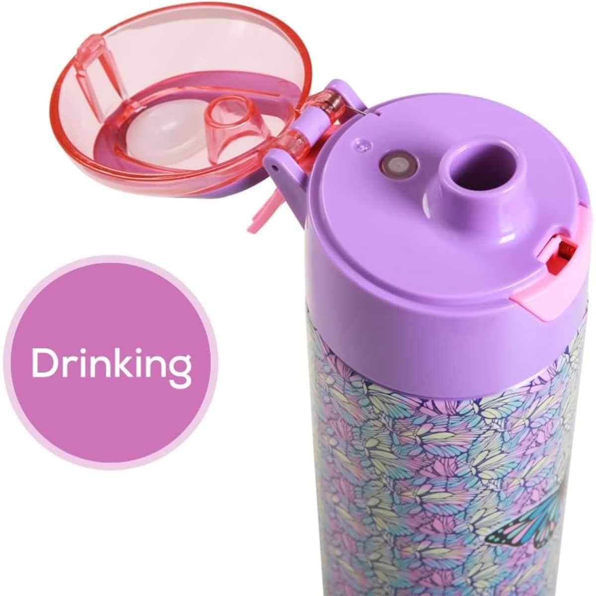 Eazy Kids 640ml Butterfly Insulated Stainless Steel Water Bottle with Spray