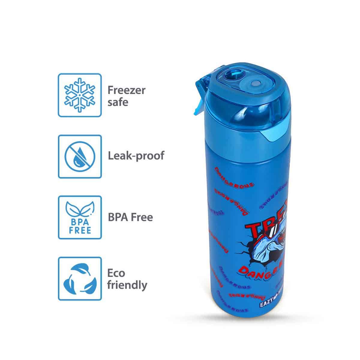 Eazy Kids 640ml Double Wall Insulated Steel Dinosaur Water Bottle with Spray Unisex, 3-4 Years