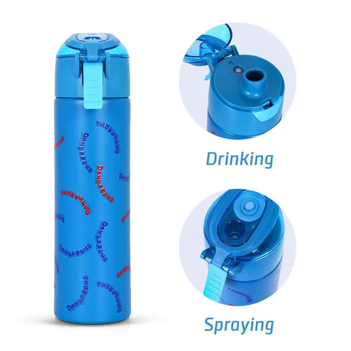 Eazy Kids 640ml Double Wall Insulated Steel Dinosaur Water Bottle with Spray Unisex, 3-4 Years