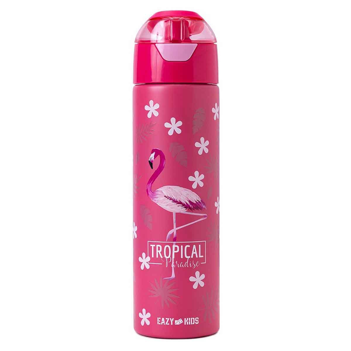Eazy Kids 640ml Double Wall Insulated Steel Tropical Water Bottle with Spray Unisex, 3-4 Years