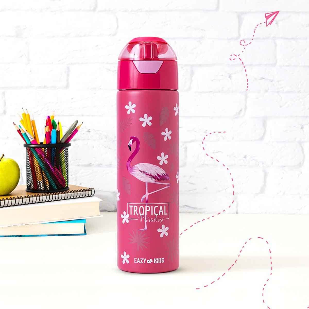 Eazy Kids 640ml Double Wall Insulated Steel Tropical Water Bottle with Spray Unisex, 3-4 Years