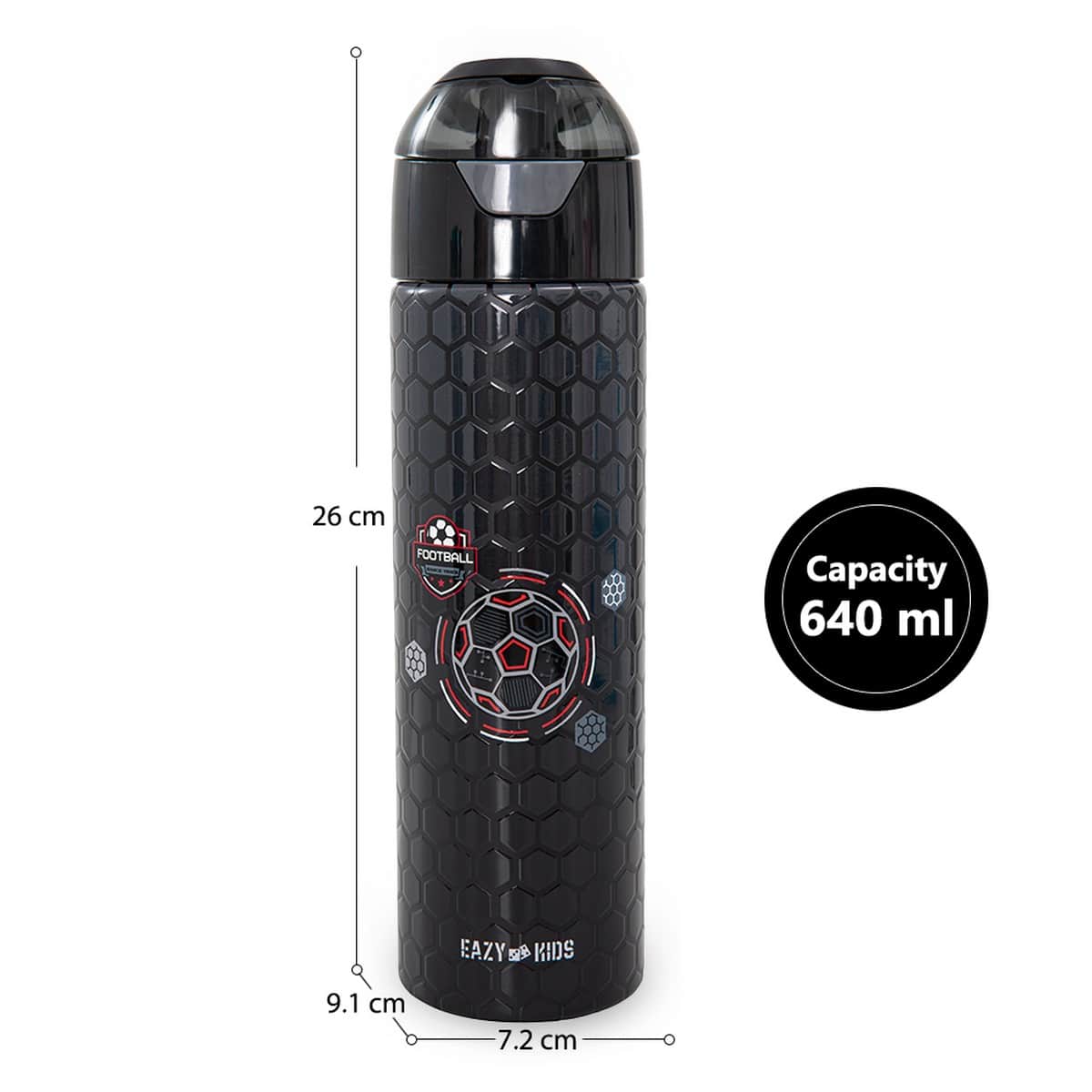 Eazy Kids 640ml Football Insulated Stainless Steel Water Bottle with Spray
