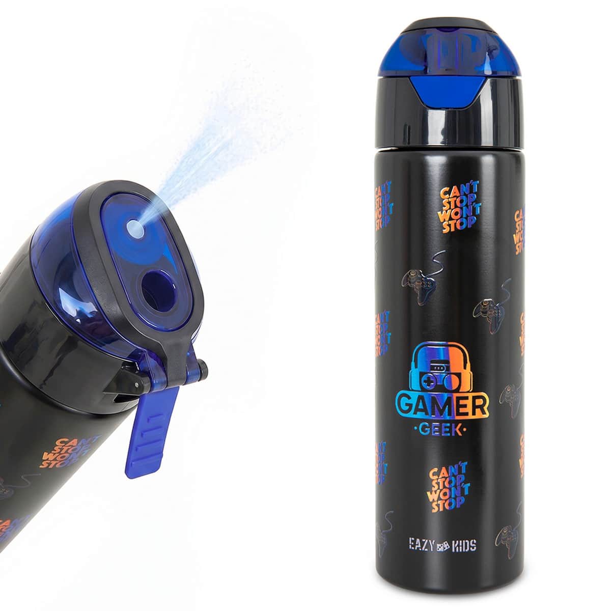 Eazy Kids 640ml Gamer Insulated Stainless Steel Water Bottle with Spray