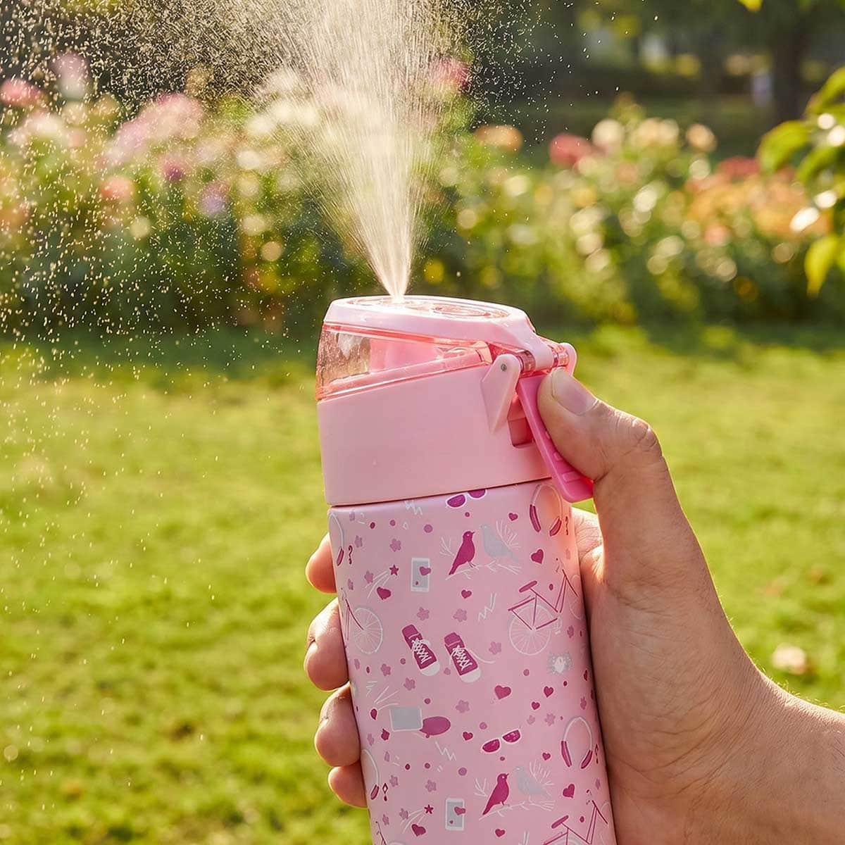 Eazy Kids 640ml Life Pink Insulated Stainless Steel Water Bottle with Spray