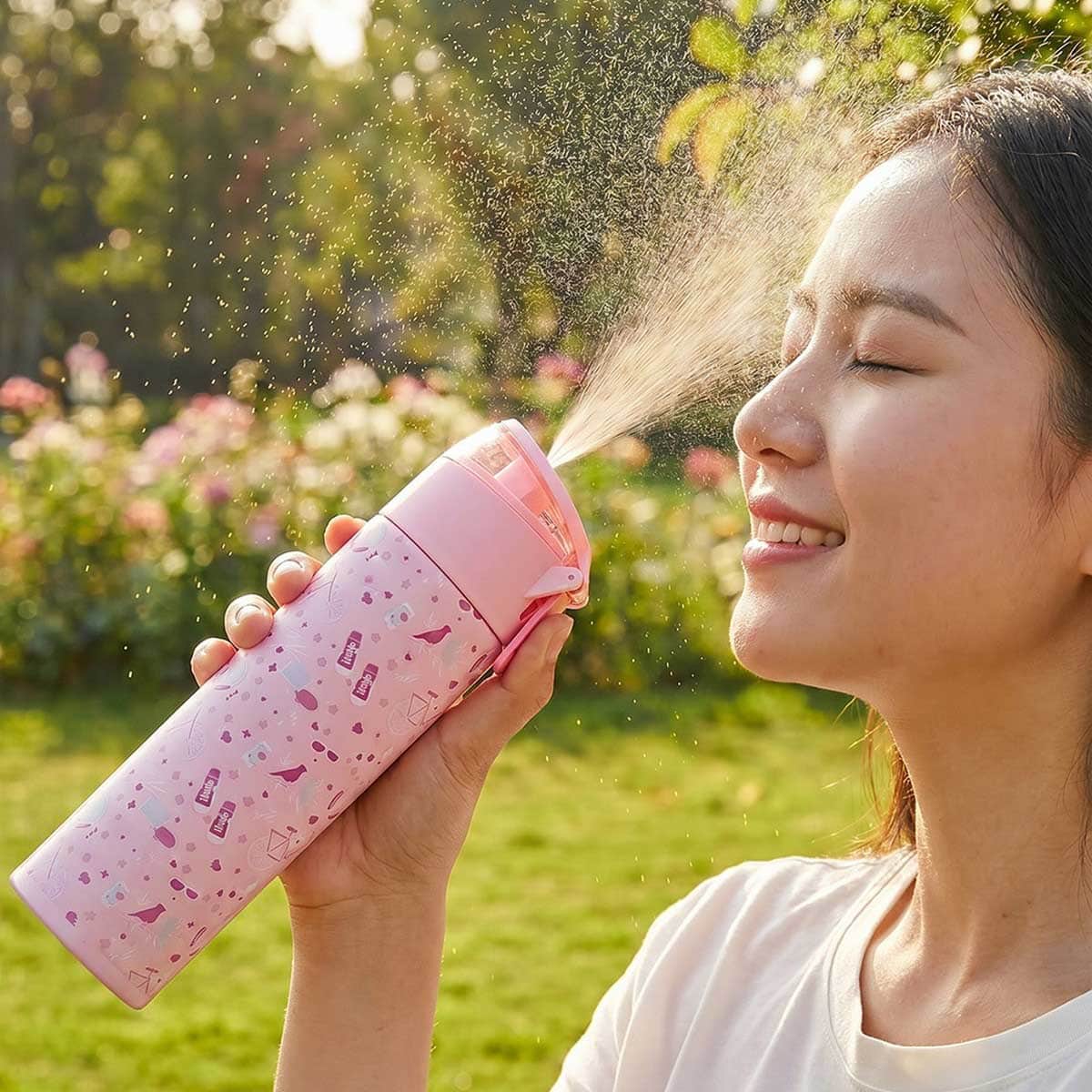 Eazy Kids 640ml Life Pink Insulated Stainless Steel Water Bottle with Spray