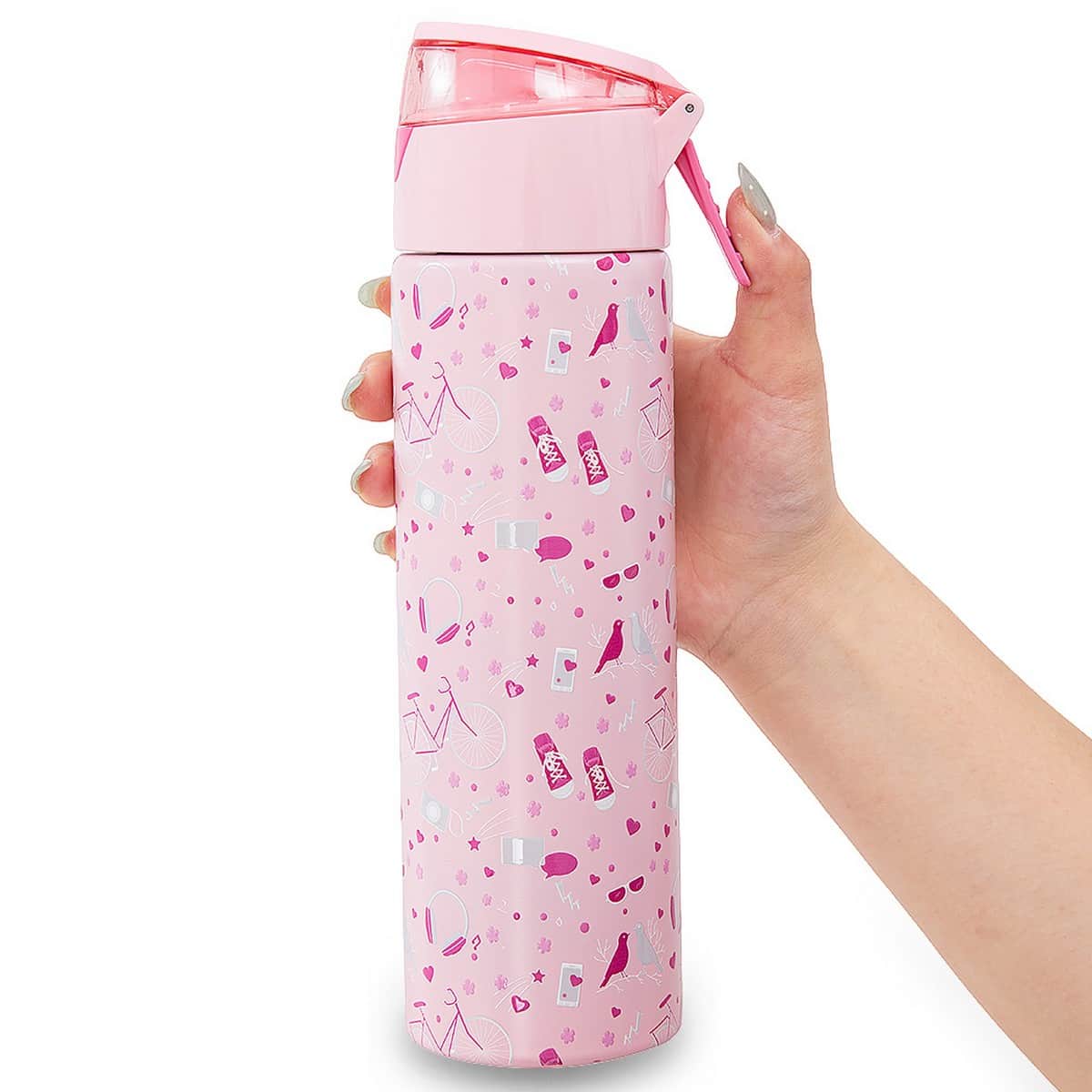 Eazy Kids 640ml Life Pink Insulated Stainless Steel Water Bottle with Spray