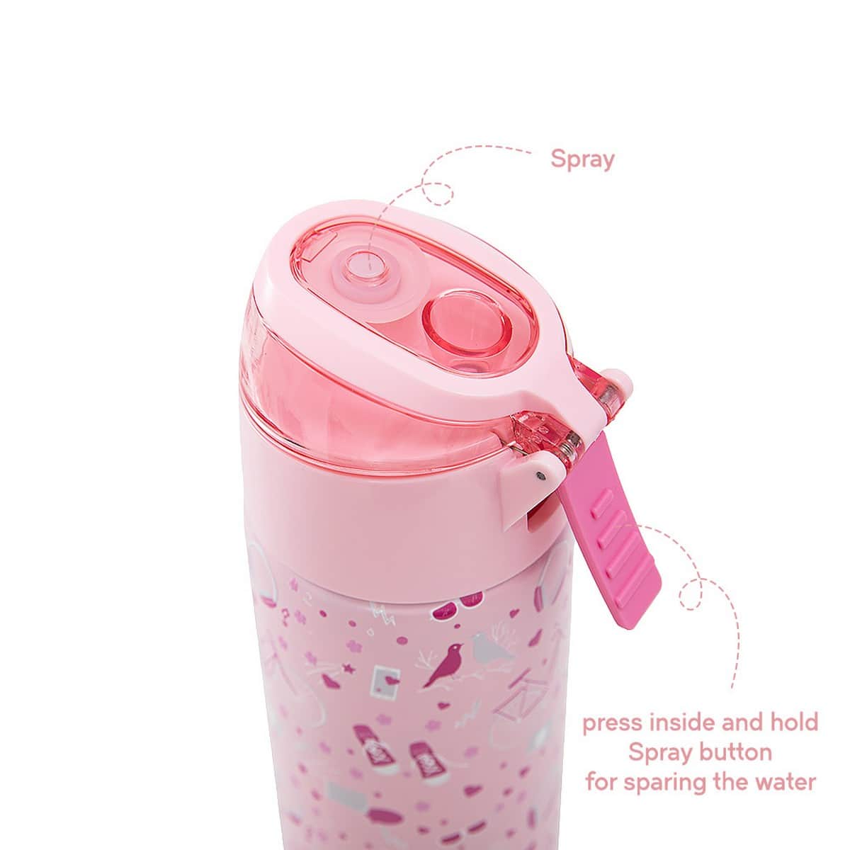 Eazy Kids 640ml Life Pink Insulated Stainless Steel Water Bottle with Spray