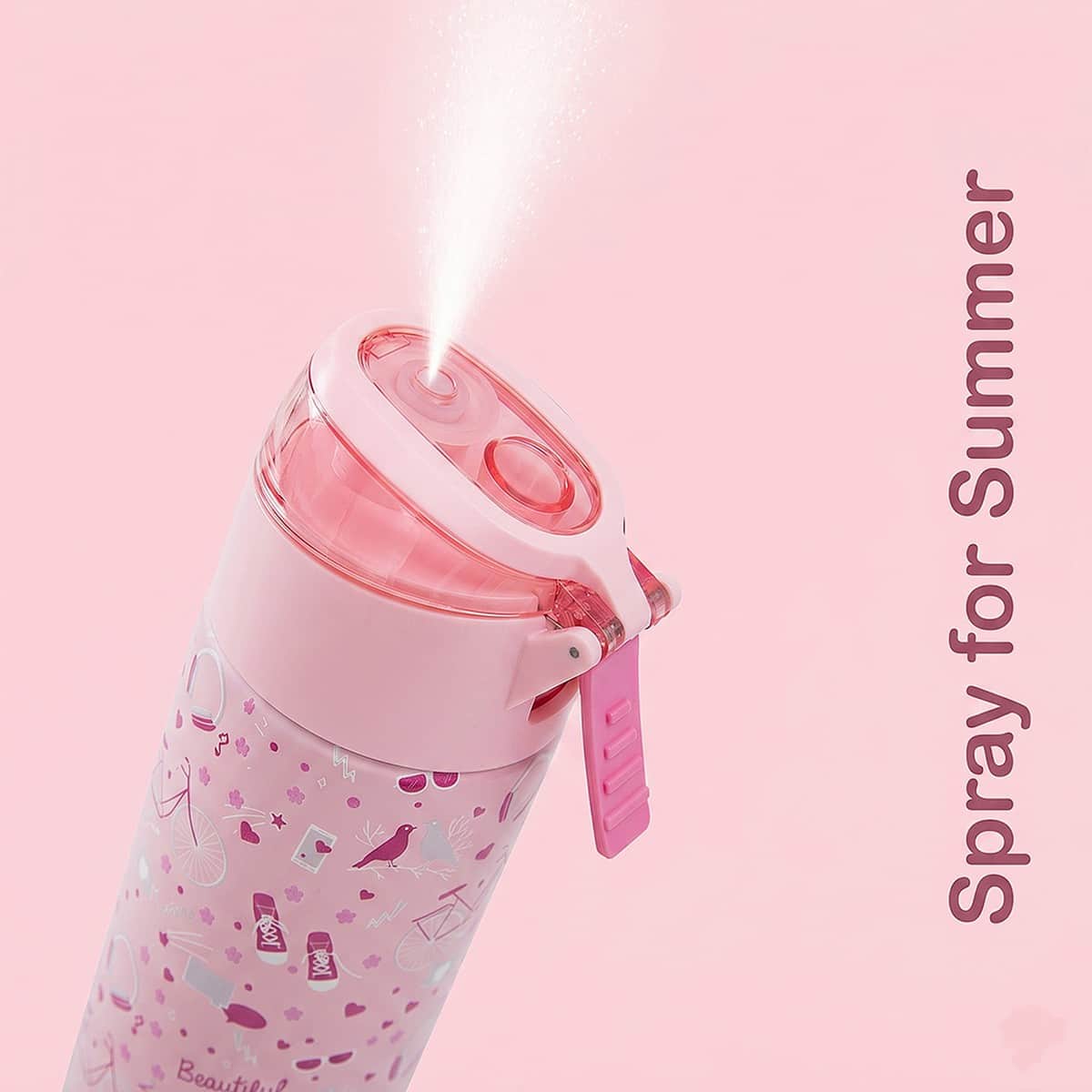 Eazy Kids 640ml Life Pink Insulated Stainless Steel Water Bottle with Spray