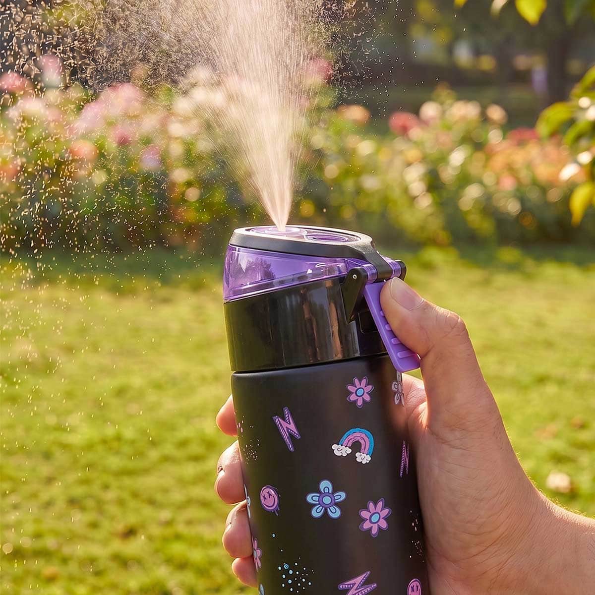 Eazy Kids 640ml Teddy Insulated Stainless Steel Water Bottle with Spray