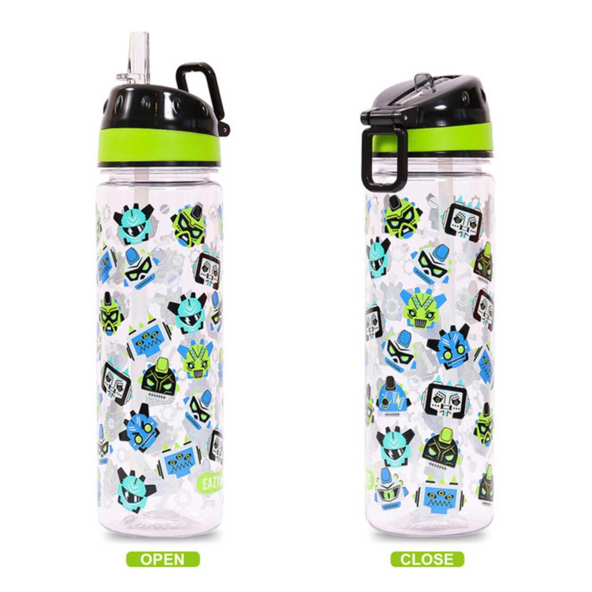 Eazy Kids 650ml Black Tritan Gen Z Water Bottle with Carry Handle