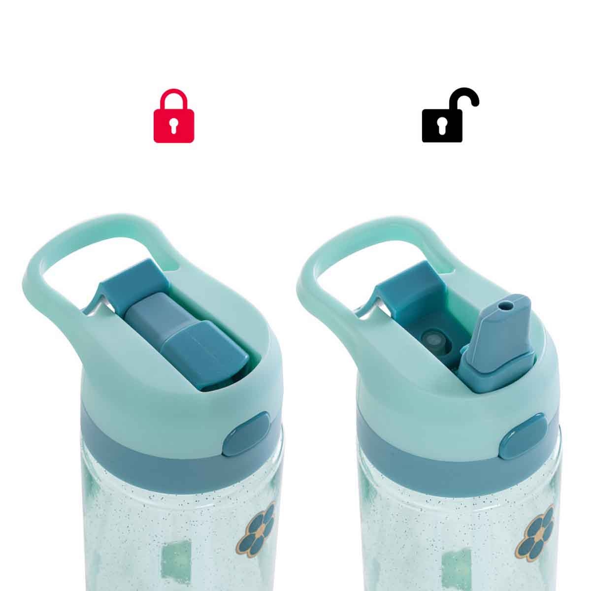 Eazy Kids Glitter 6 & 4 Convertible Bento Lunch Box with Water Bottle