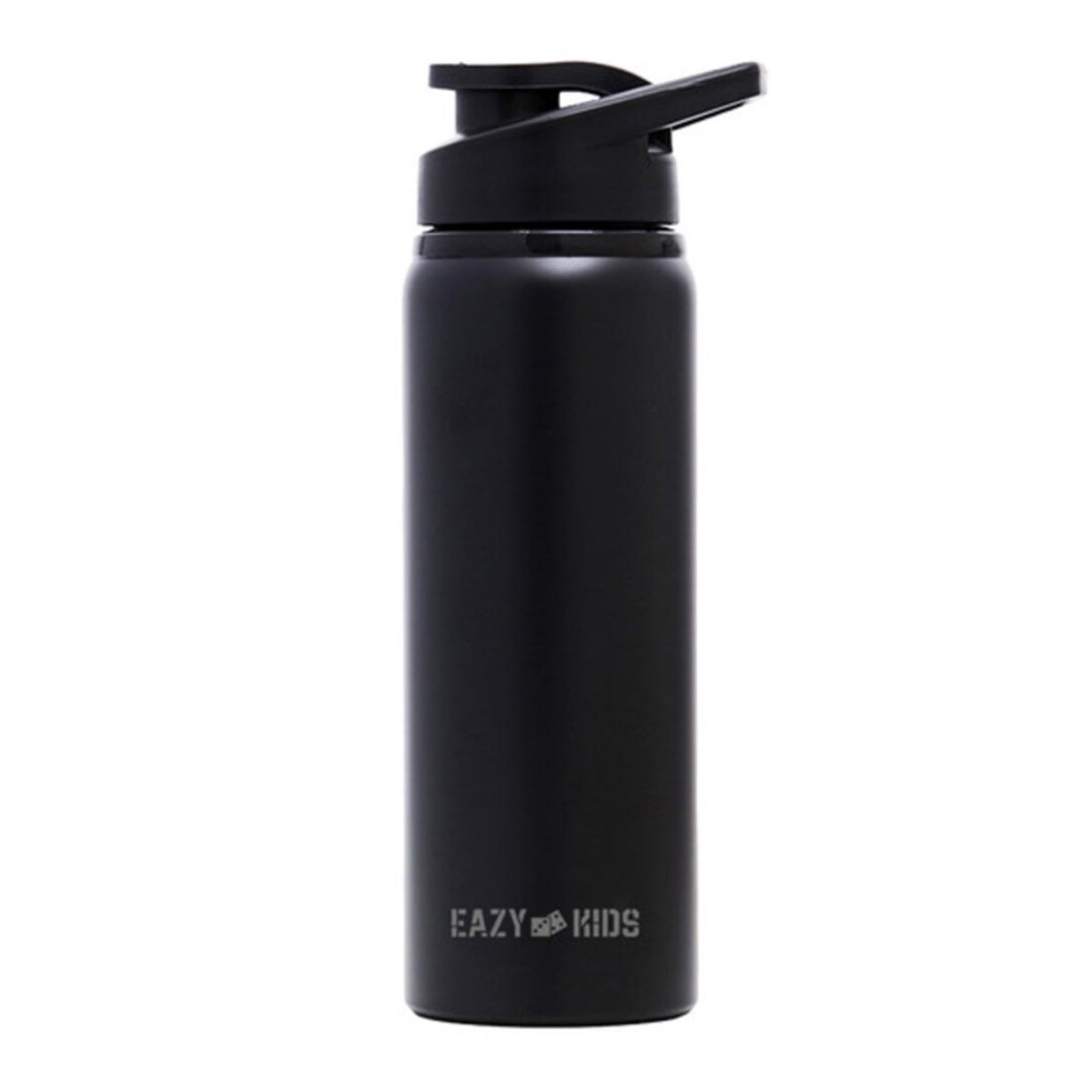زجاجة مياه رياضية للأطفال من إيزي كيدز، سعة 700 مل، مصنوعة من الفولاذ المقاوم للصدأ الأسود