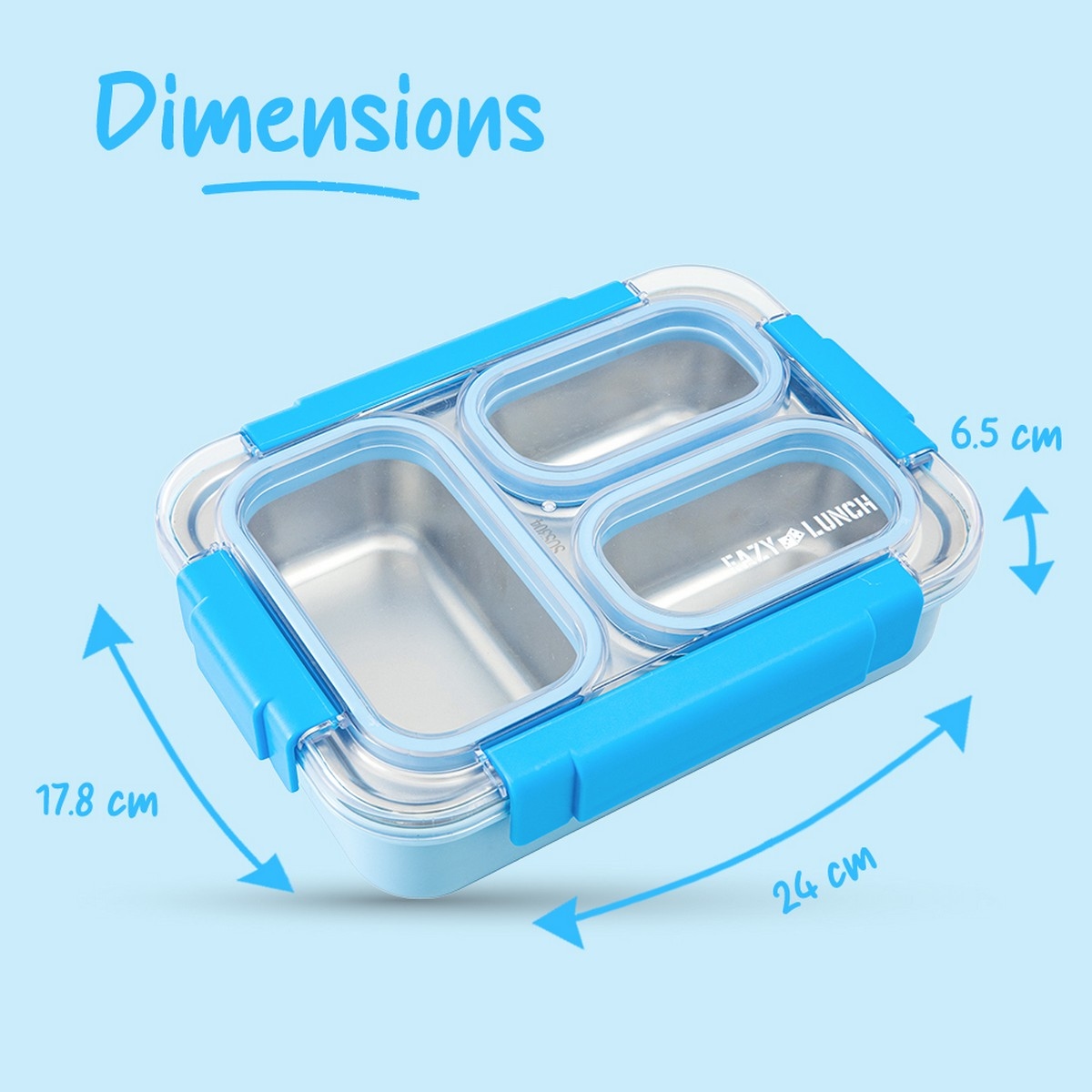 Eazy Kids 710ml Stainless Steel Bento Lunch Box