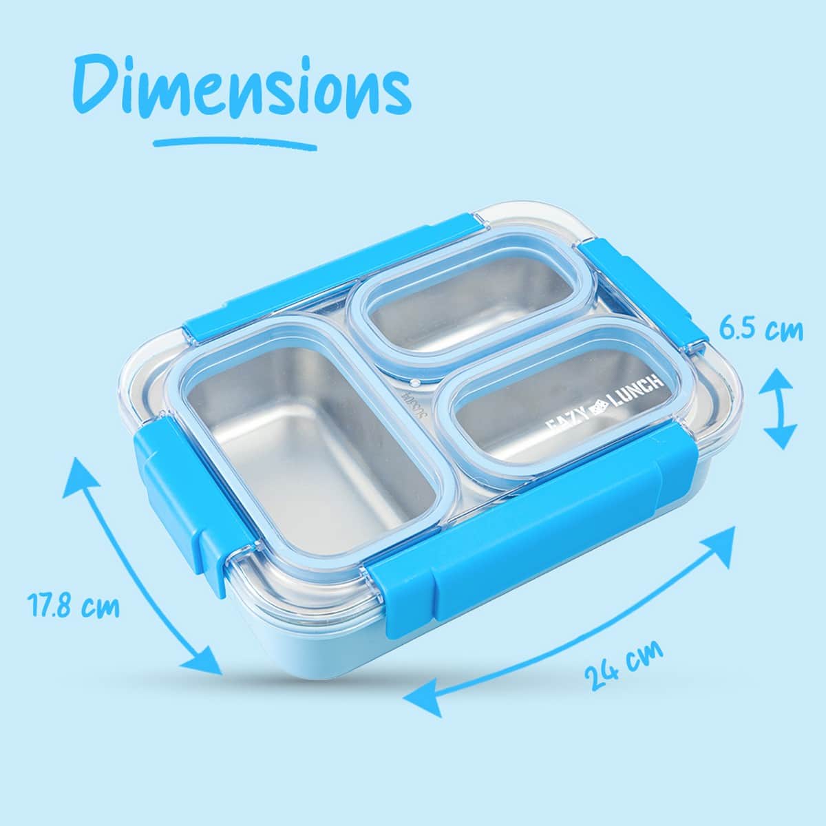 Eazy Kids 710ml Stainless Steel Bento Lunch Box