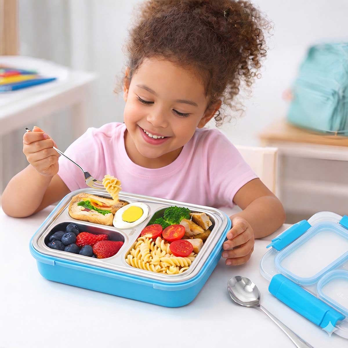 Eazy Kids 710ml Stainless Steel Bento Lunch Box