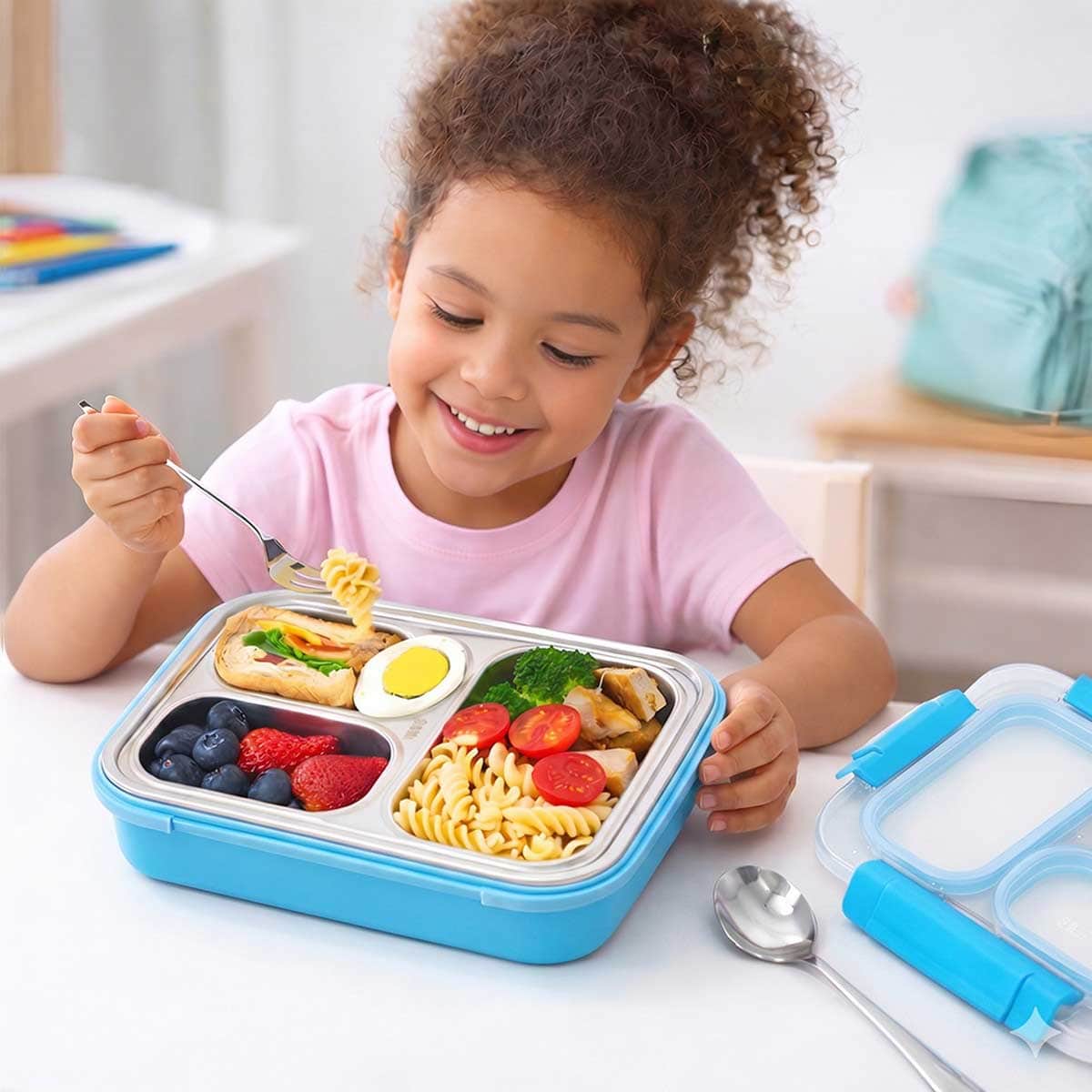 Eazy Kids 710ml Stainless Steel Bento Lunch Box